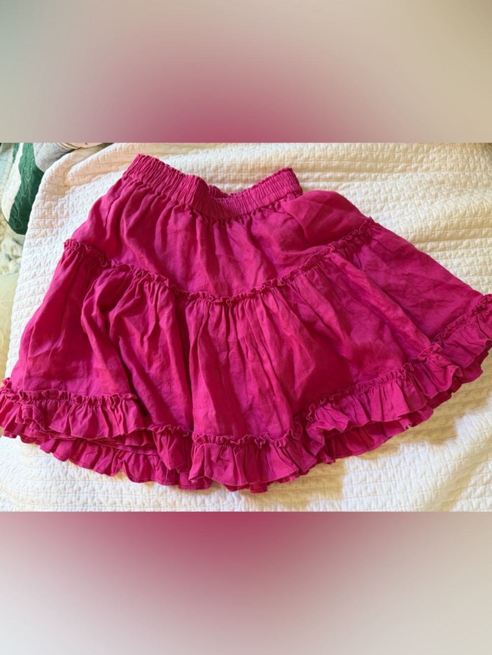 Hill House Fuchsia Ruffled Mini Skirt